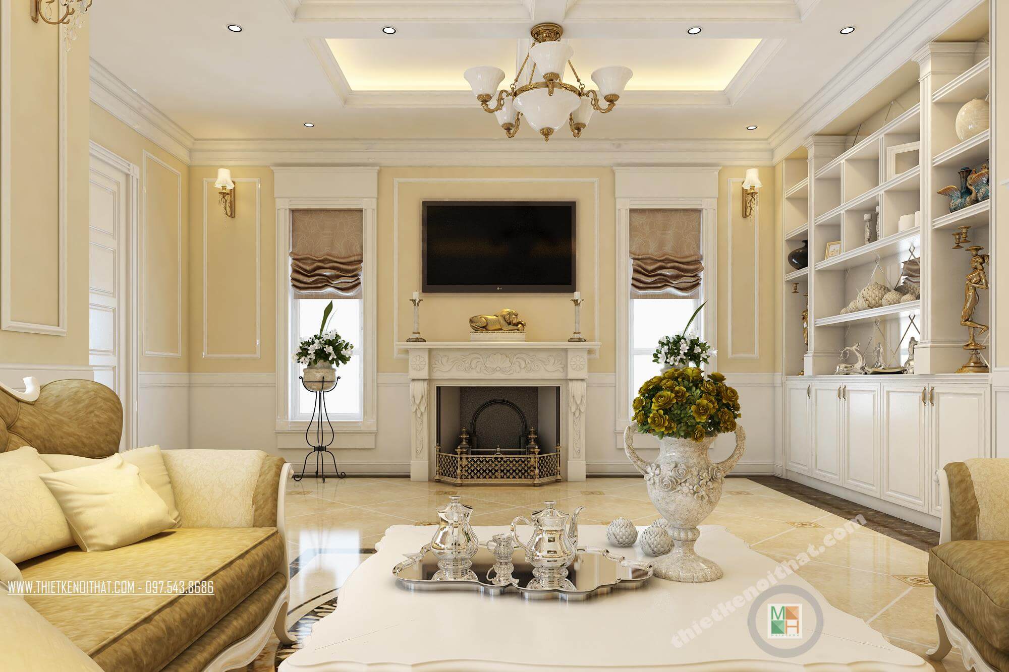 thiết kế biệt thự vinhomes tân cổ điển