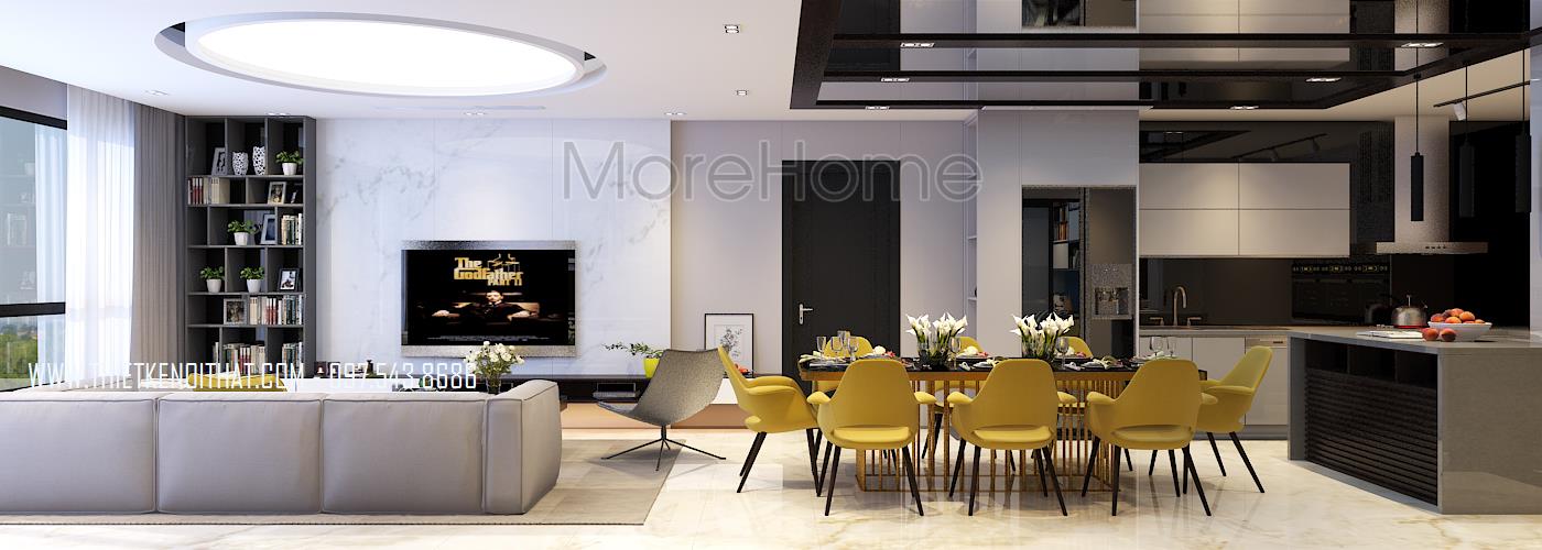 Top 7 mẫu thiết kế nội thất chung cư đẹp với 3 phòng ngủ cao cấp sang trọng nhất tại Morehome