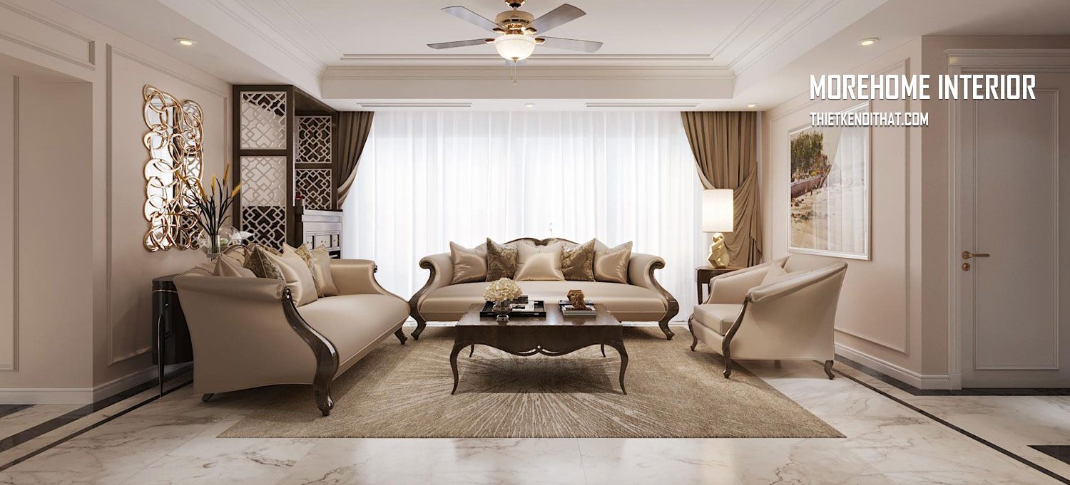 Thiết kế nội thất chung cư D'capitale phong cách tân cổ điển đẹp