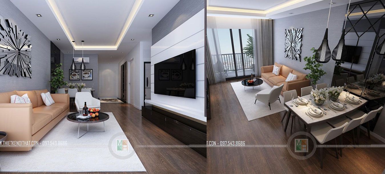 Thiết kế và thi công căn hộ mẫu Imperia Sky Garden 82m2