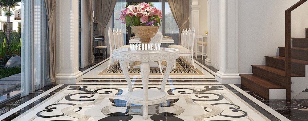Thiết kế nội thất biệt thự Vinhomes Thăng Long tân cổ điển sang trọng - Anh Hưng 