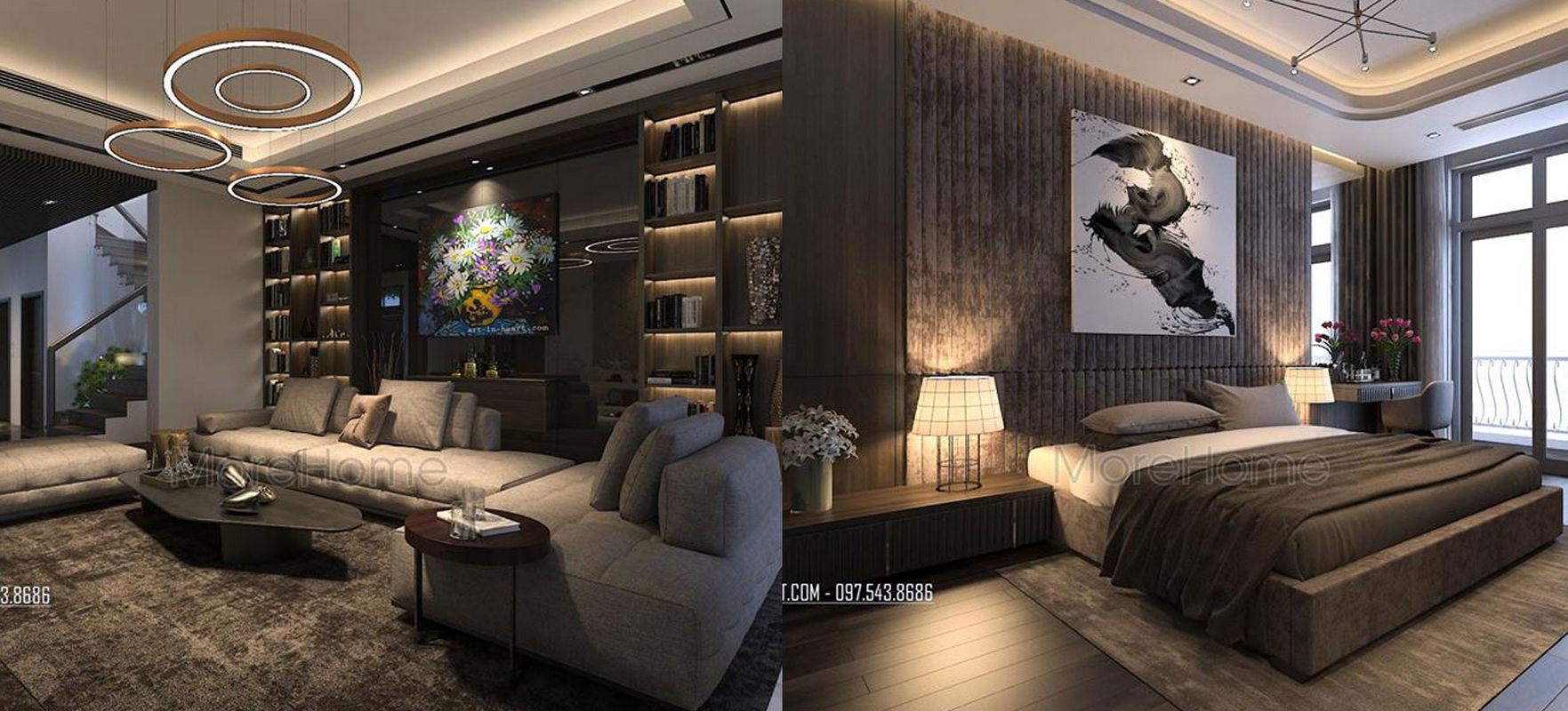 Thiết kế nội thất biệt thự hiện đại, đẹp tại Vinhomes Riverside The Harmony Hà Nội