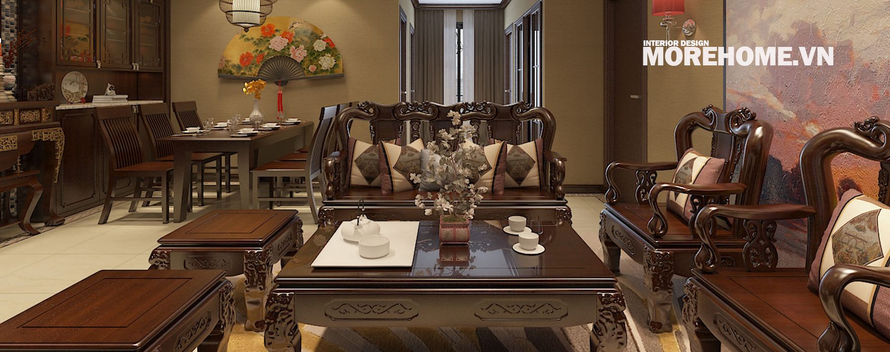 Thiết kế chung cư Hoàng Quốc Việt phong cách Gỗ Việt sang trọng