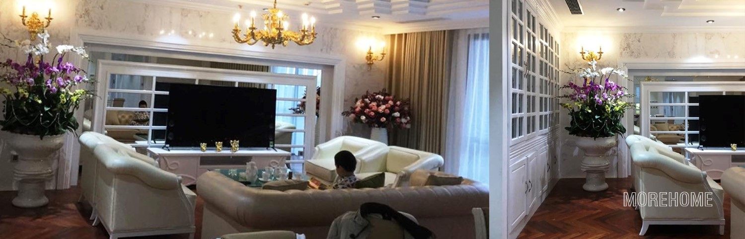 Thi công nội thất căn hộ tân cổ điển đẹp, sang trọng tại chung cư Hà Đô Hà Nội.