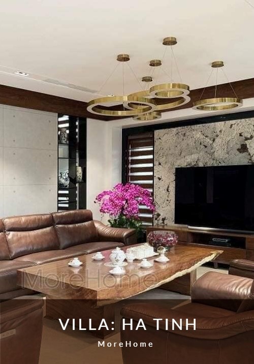  Thi công nội thất gỗ óc chó cao cấp, hiện đại tại biệt thự Hà Tĩnh