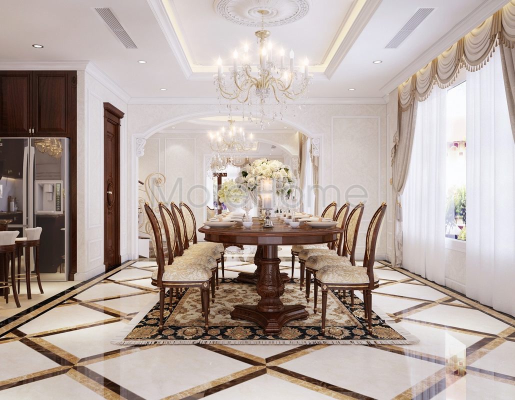 Thiết kế nội thất biệt thự tân cổ điển tại Phan Thiết Bình Thuận đẳng cấp, thời thượng.