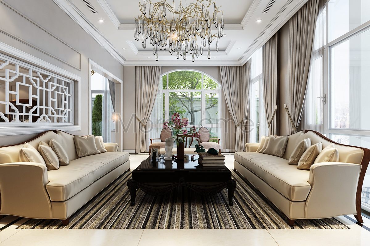 Thiết kế nội thất biệt thự cao cấp bán cổ điển Phố Đông Quận 2 Tp. Hồ Chí Minh