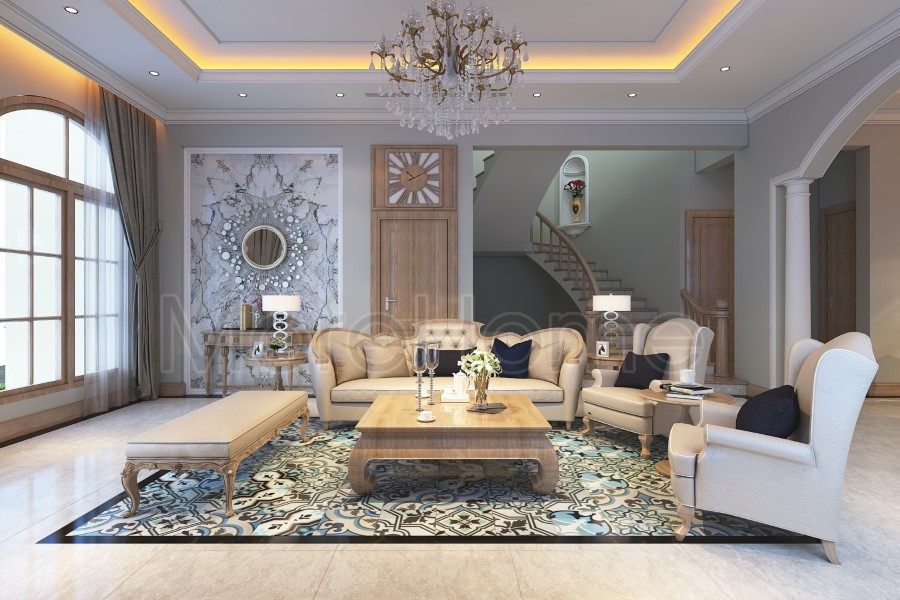 Thiết kế nội thất biệt thự Thủ Đức sang trọng với phong cách thiết kế tân cổ điển