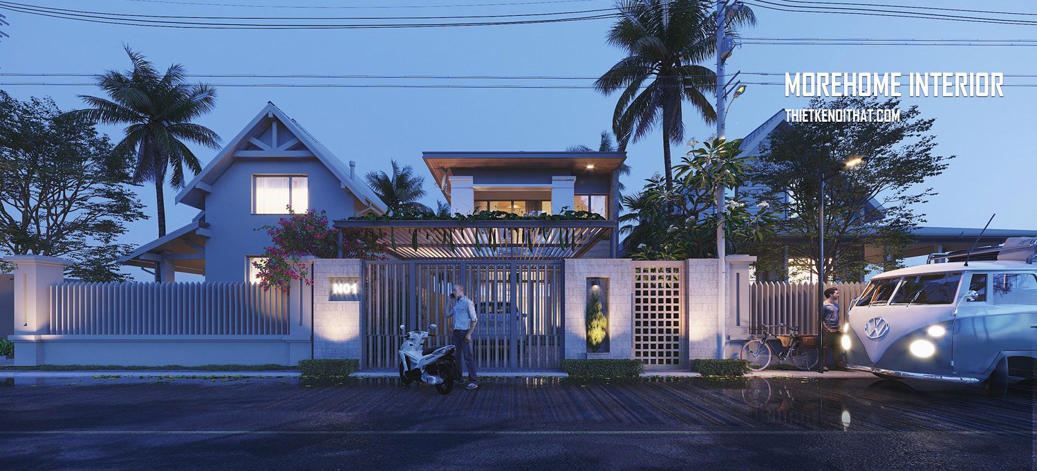 Thiết kế biệt thự nhà vườn phong cách hiện đại, đẹp, sang trọng tại Nam Định