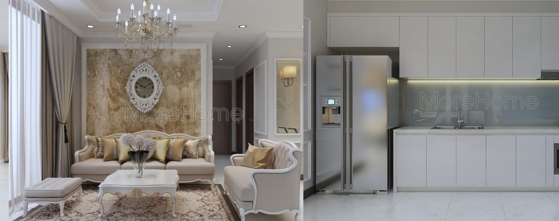 Thiết kế căn hộ chung cư Vinhomes Bason - Anh Minh tân cổ điển đẹp
