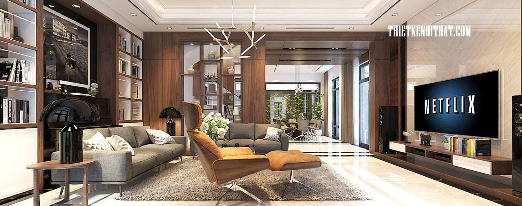 Nội thất nhà biệt thự đẹp 5 tầng thiết kế phong cách hiện đại ấn tượng