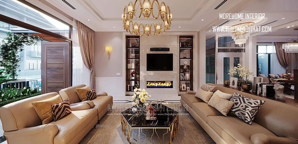 Thiết kế nội thất biệt thự cao cấp tại Ciputra phong cách tân cổ điển