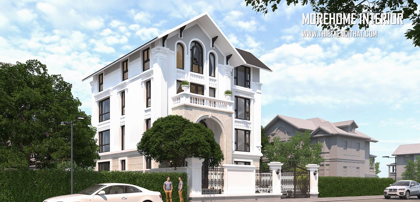 Thiết kế kiến trúc biệt thự đẹp tại KĐT Đằng Hải Hải An Hải Phòng tân cổ điển