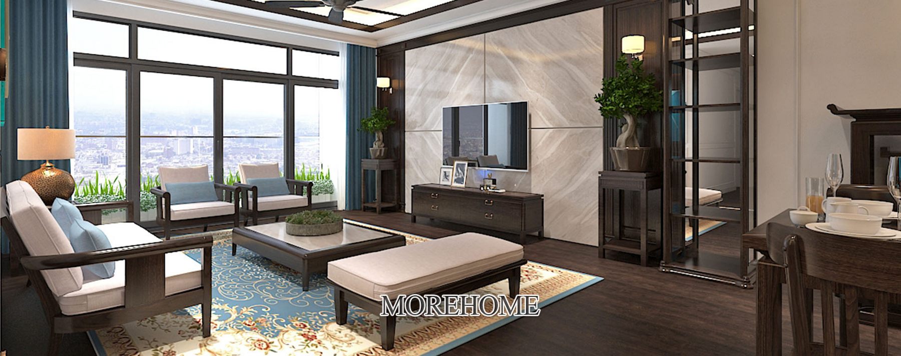 Thiết kế nội thất chung cư Ngoại Giao Đoàn phong cách gỗ việt