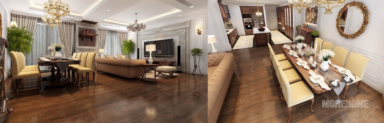 Thiết kế nội thất căn hộ chung cư Royal City tân cổ điển - Chị Chung