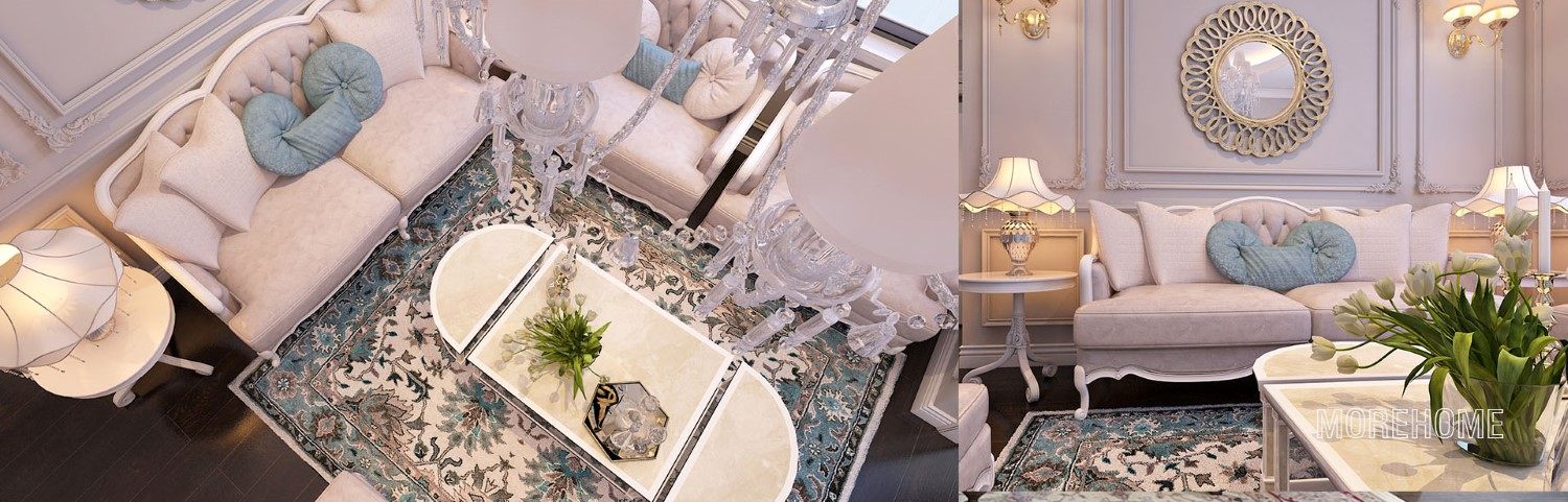 Thiết kế nội thất căn hộ tân cổ điển chung cư Ruby Tower - chị Trang 