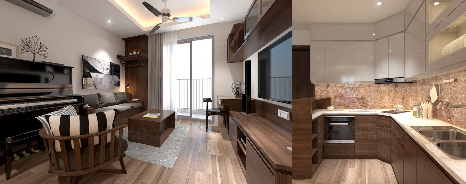 Thiết kế nội thất chung cư Home City Trung Kính - chị Then