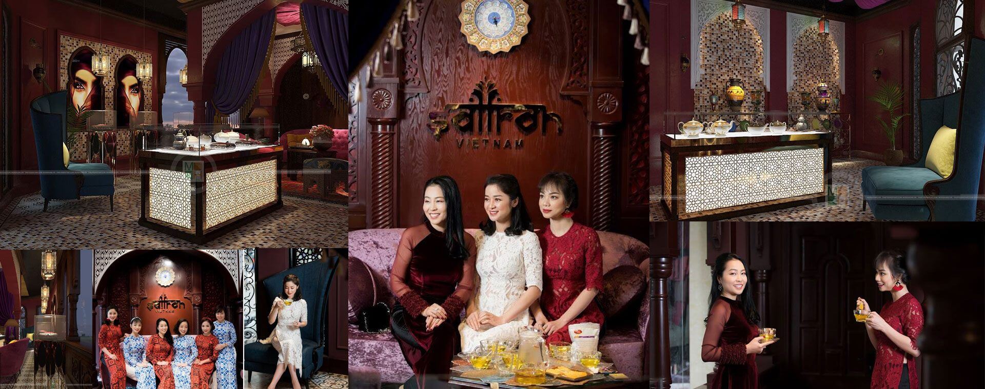 Thiết kế nội thất showroom Saffron làm đẹp dược phẩm nổi tiếng