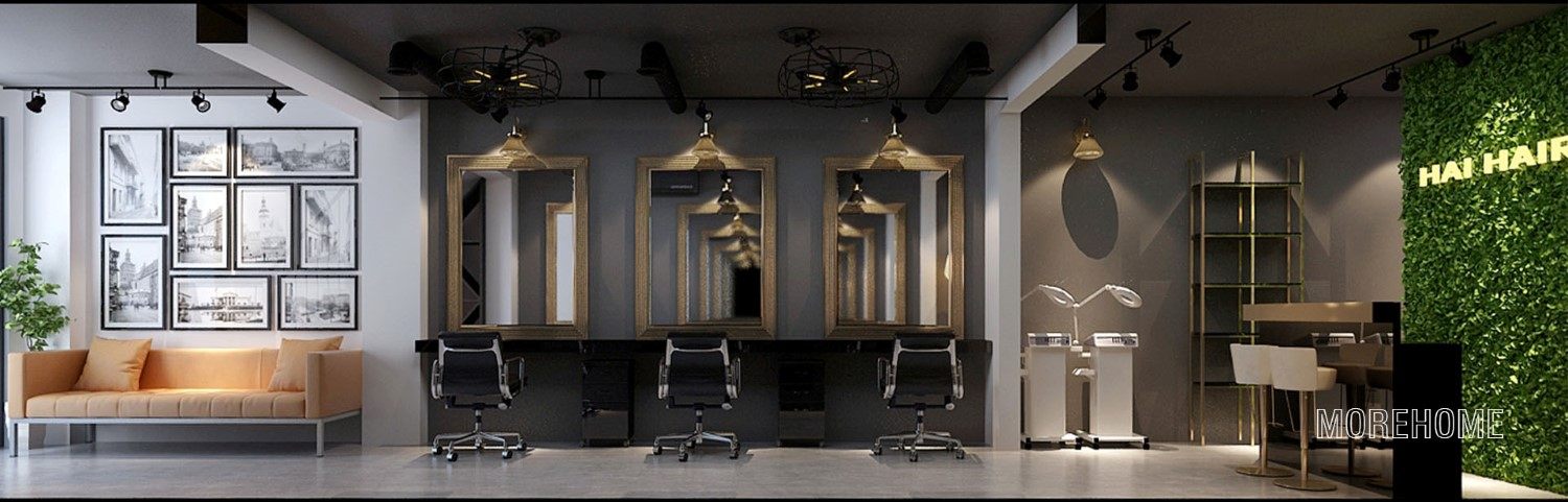 Thiết kế salon tóc ấn tượng với phong cách thiết kế độc đáo, sáng tạo.
