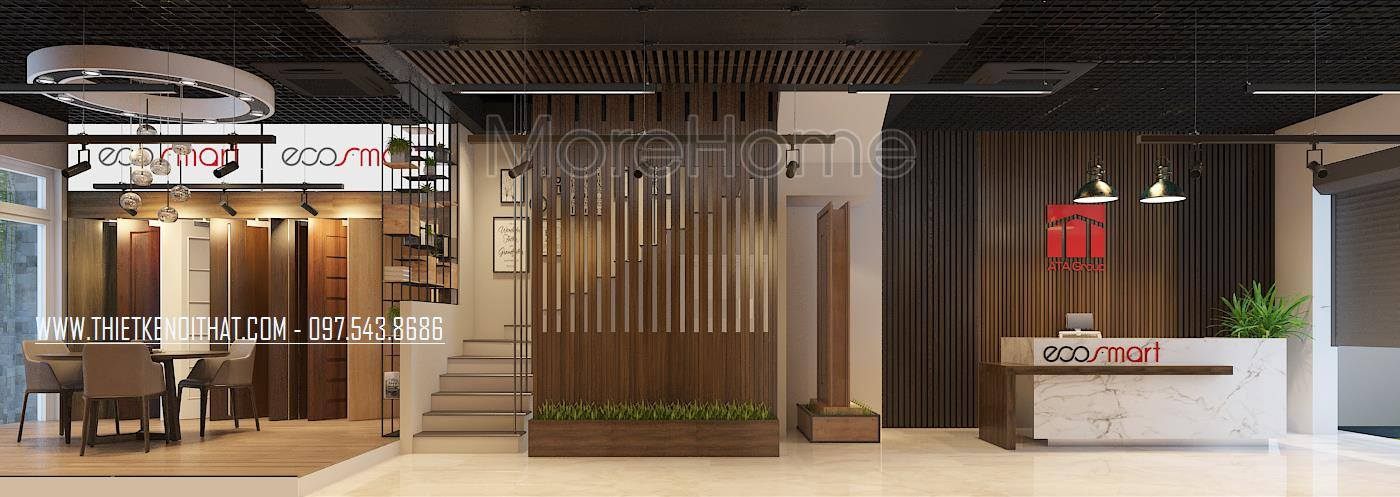 Thiết kế showroom cửa gỗ công nghiệp ATA Group độc đáo