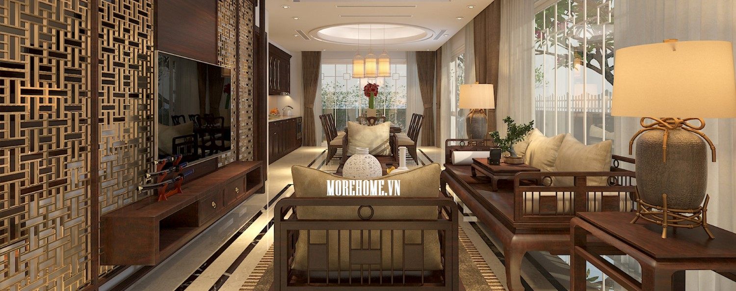 Thiết kế nội thất biệt thự gỗ óc chó hiện đại cao cấp tại VinHomes Thăng Long - Anh Nam