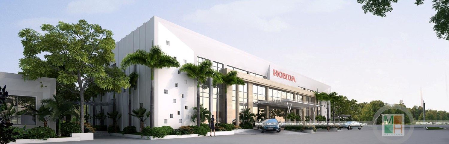 Thiết kế văn phòng trung tâm sát hạch lái xe công ty Honda Việt Nam.