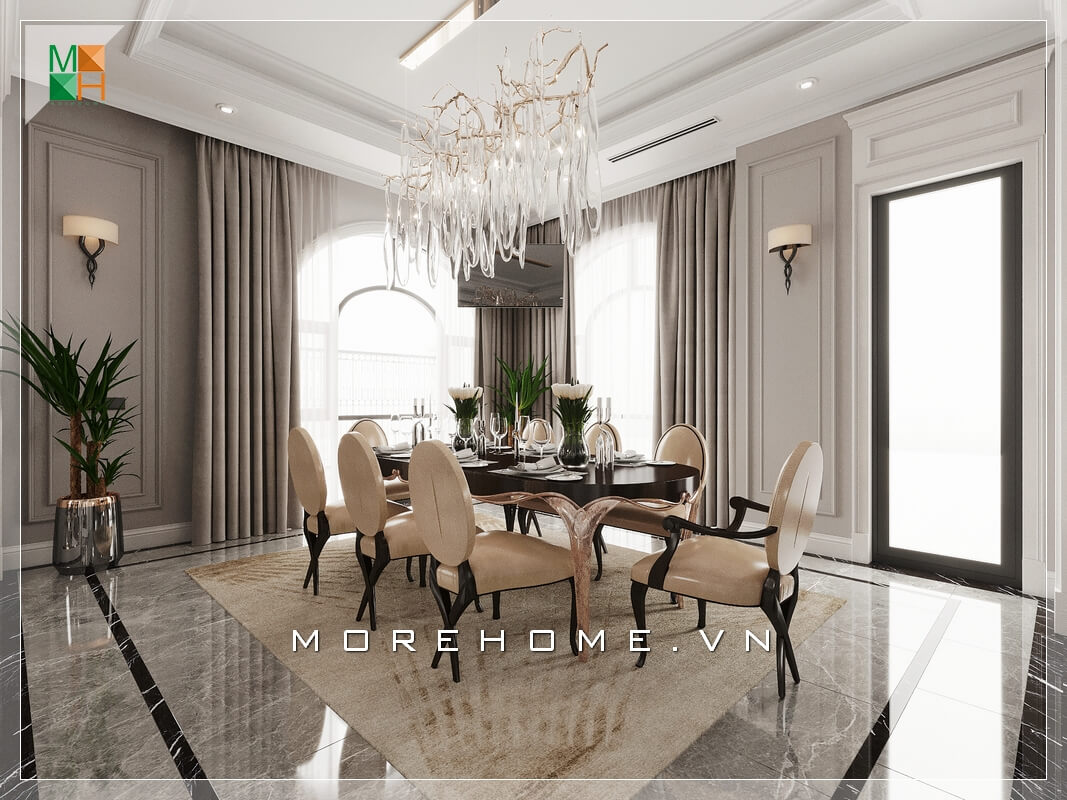 Thiết kế nội thất biệt thự cao cấp tân cổ điển Marina Hải Phòng