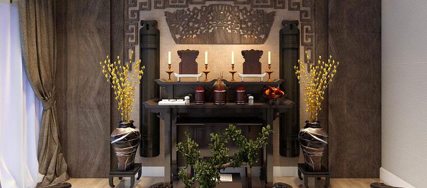  Bàn thờ gia tiên chung cư và nhà phố - Mẫu 08