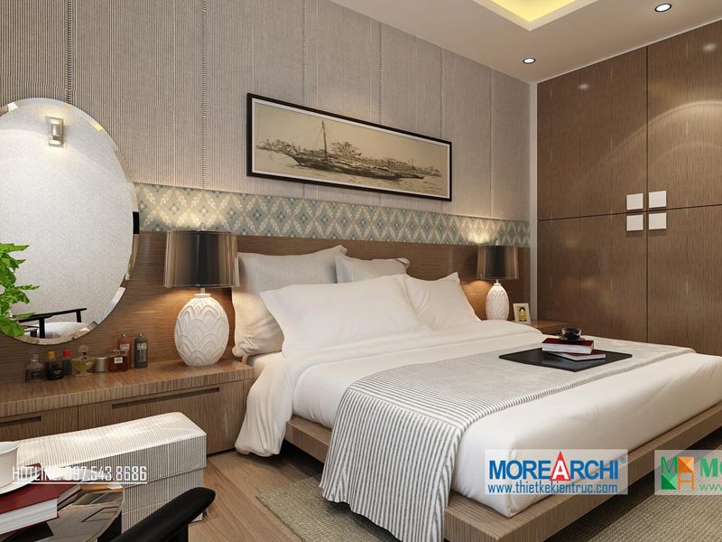 Thiết kế nội thất phòng ngủ khách sạn hiện đại