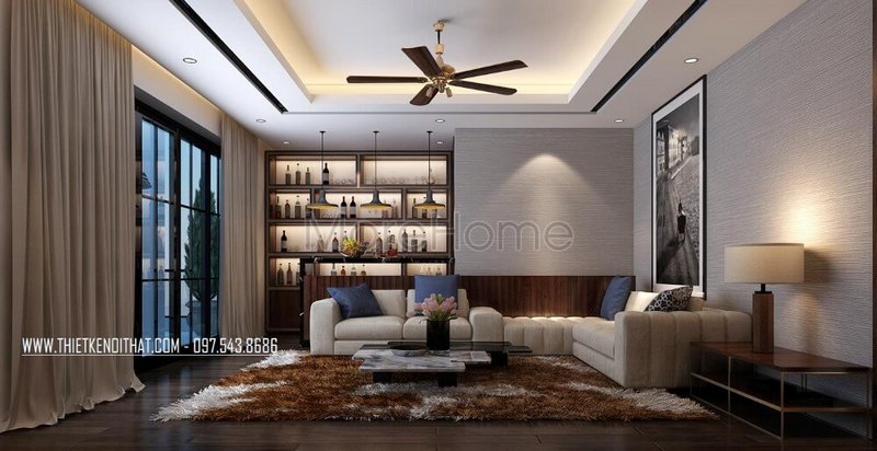 Mẫu sofa cao cấp với thiết kế tinh tế dạng góc bọc vải màu kem hiện đại, ấn tượng Tuyển chọn các mẫu thiết kế sofa phòng khách đẹp xuất sắc hiện nay