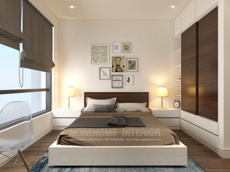 Mẫu giường ngủ gỗ công nghiệp hiện đại nhẹ nhàng mang đến sự thanh thoát và nhẹ nhàng hơn cho khu vực riêng tư của gia chủ