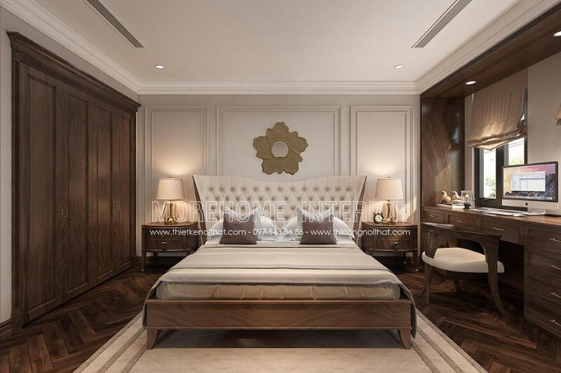 Giường ngủ gỗ tự nhiên nhâp khẩu với phần đầu giường bọc da mềm mại mang lại không gian phòng ngủ sang trọng mà vô cùng thoải mái, thư giãn nhất