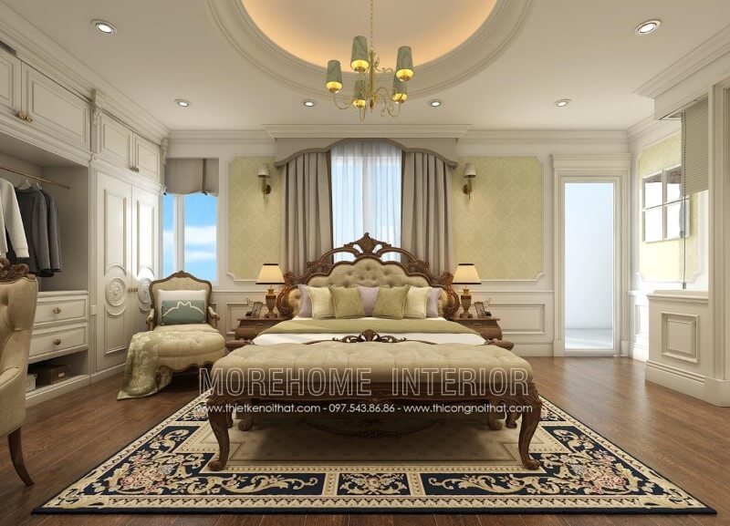 Nếu bạn đang hướng nhu cầu của mình theo phong cách thiết kế tân cổ điển thì đừng bỏ lỡ siêu phẩm giường ngủ gỗ óc chó tuyệt đẹp này. Thiết kế phòng ngủ gỗ óc chó