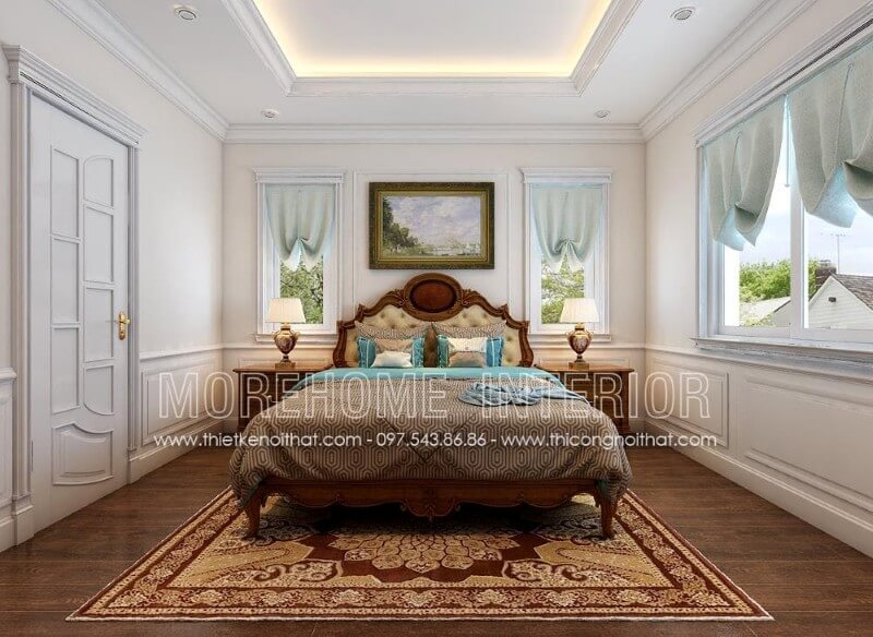 Gợi ý mẫu giường ngủ gỗ óc chó phong cách tân cổ điển sang trọng Thiết kế phòng ngủ gỗ óc chó