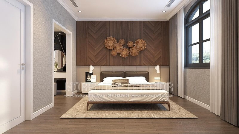 Mẫu giường ngủ gỗ óc chó hiện đại đơn giản cho phòng ngủ Thiết kế phòng ngủ gỗ óc chó
