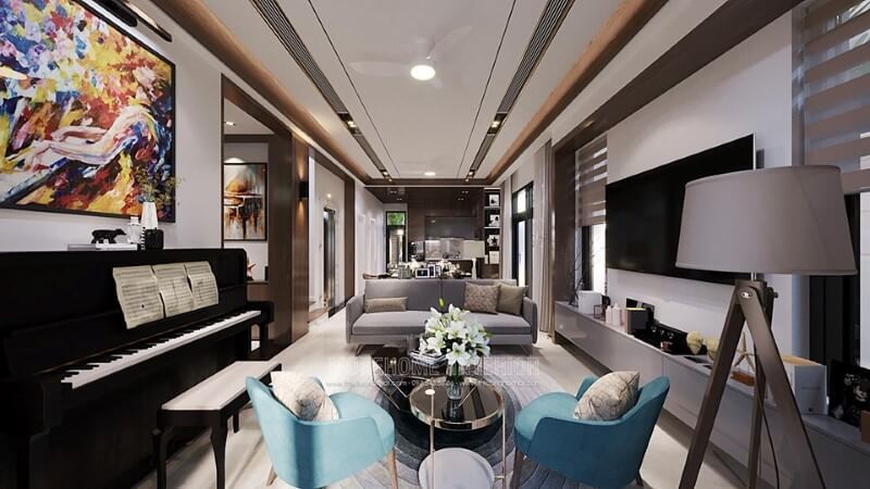 Mẫu sofa gỗ óc chó với tông màu nâu trầm hiện đại tăng thêm tính thẩm mỹ cho căn phòng Tham khảo các mẫu thiết kế sofa phòng khách ấn tượng