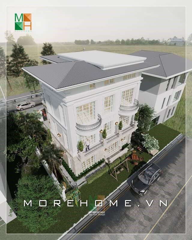 Mặt tiền biệt thự tân cổ điển