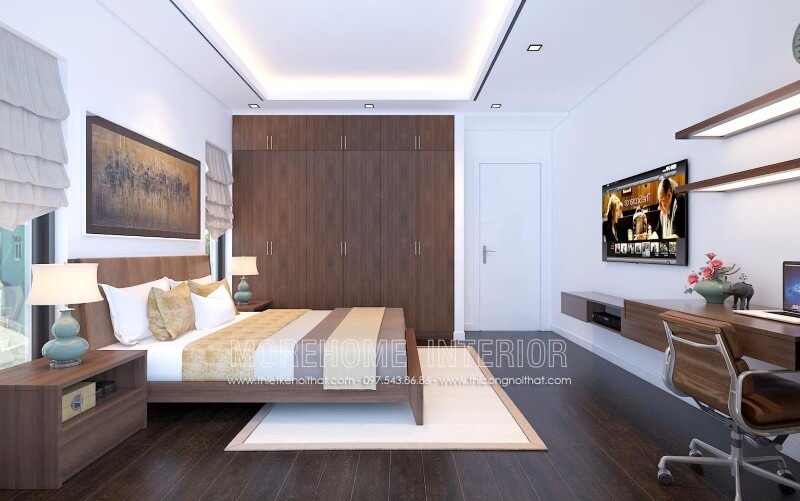 Thiết kế giường ngủ chung cư hiện đại, đơn giản, gọn nhẹ mà tinh tế
