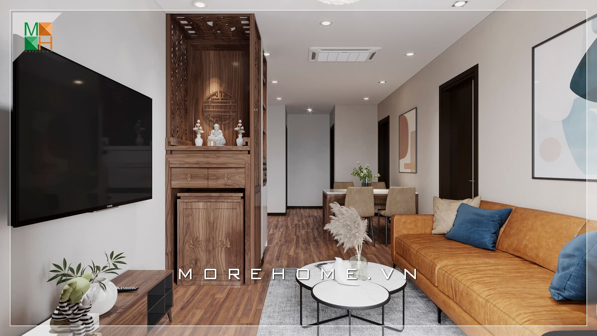 Mẫu sofa phòng khách màu nâu bọc da bò rất ấn tượng, mẫu bàn hiện đại 2 mặt tròn chồng lên nhau thiết kế rất độc đáo. sofa phòng khách