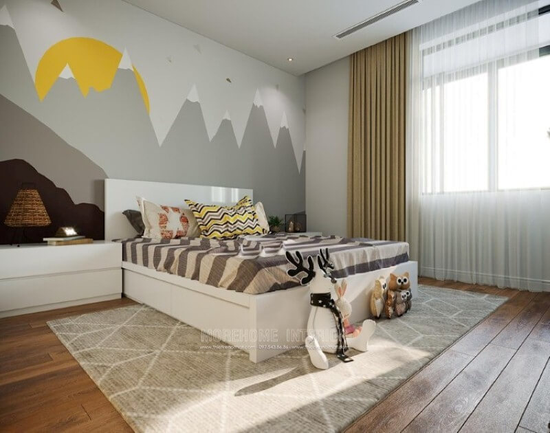 Giường ngủ gỗ acrylic cao cấp với gam màu trắng đơn sắc là một trong những xu thế tất yếu tăng kích thích thị giác vào các đồ chơi thông minh cho con. thiết kế phòng ngủ