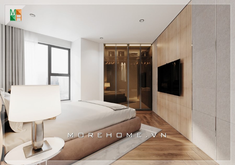 thiết kế căn hộ 55m2 2 phòng ngủ