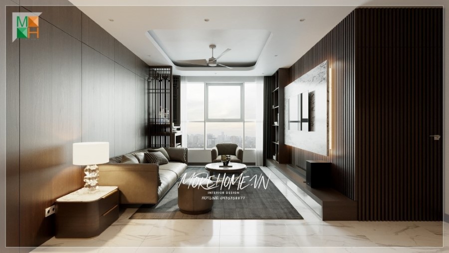 thiết kế căn hộ 55m2 2 phòng ngủ