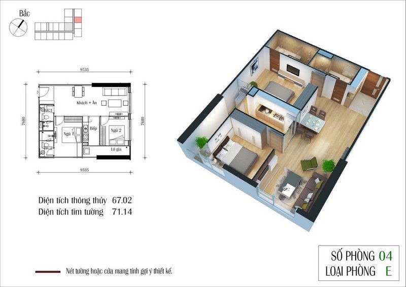 Bản vẽ thiết kế nội thất chung cư
