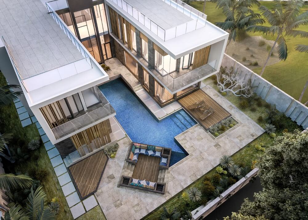 Thiết kế biệt thự 2 tầng có hồ bơi
