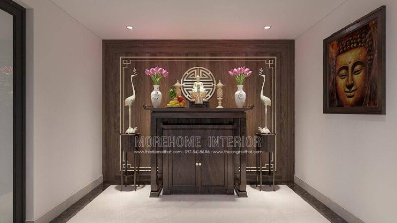 Để thiết kế một phòng thờ Phật Quan Âm tốt nhất, Morehome cần phải có hiểu biết về tín ngưỡng cũng như phong thủy của các yếu tố xung quanh như nơi để bàn thờ Phật, hiệu ứng ánh sáng, cách bố trí, v.v.