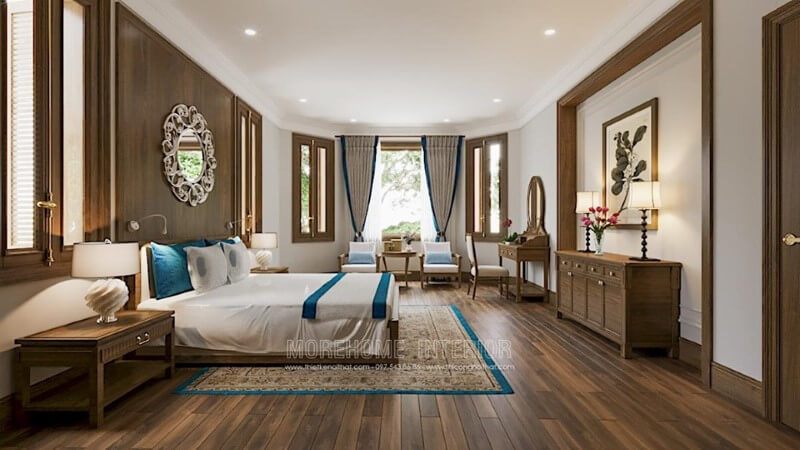 Biệt thự Spendora Bắc An Khánh được thiết kế nội thất phòng ngủ theo phong cách tân cổ điển sang trọng.