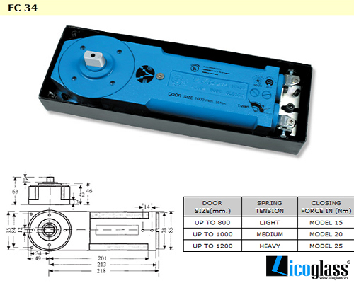 Cửa kính thuỷ lực 1 cánh 2 vách bên Cửa kính thuỷ lực 1 cánh 2 vách bên