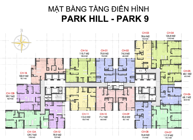 Mặt bằng Park Hill - Times City Park Hill Premium Mặt bằng Park Hill - Times City Park Hill Premium