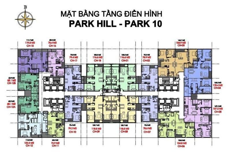Mặt bằng Park Hill - Times City Park Hill Premium Mặt bằng Park Hill - Times City Park Hill Premium
