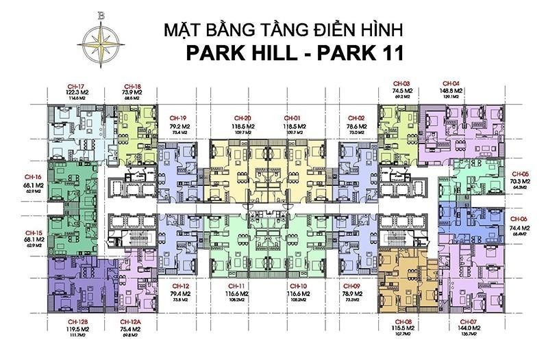 Mặt bằng Park Hill - Times City Park Hill Premium Mặt bằng Park Hill - Times City Park Hill Premium